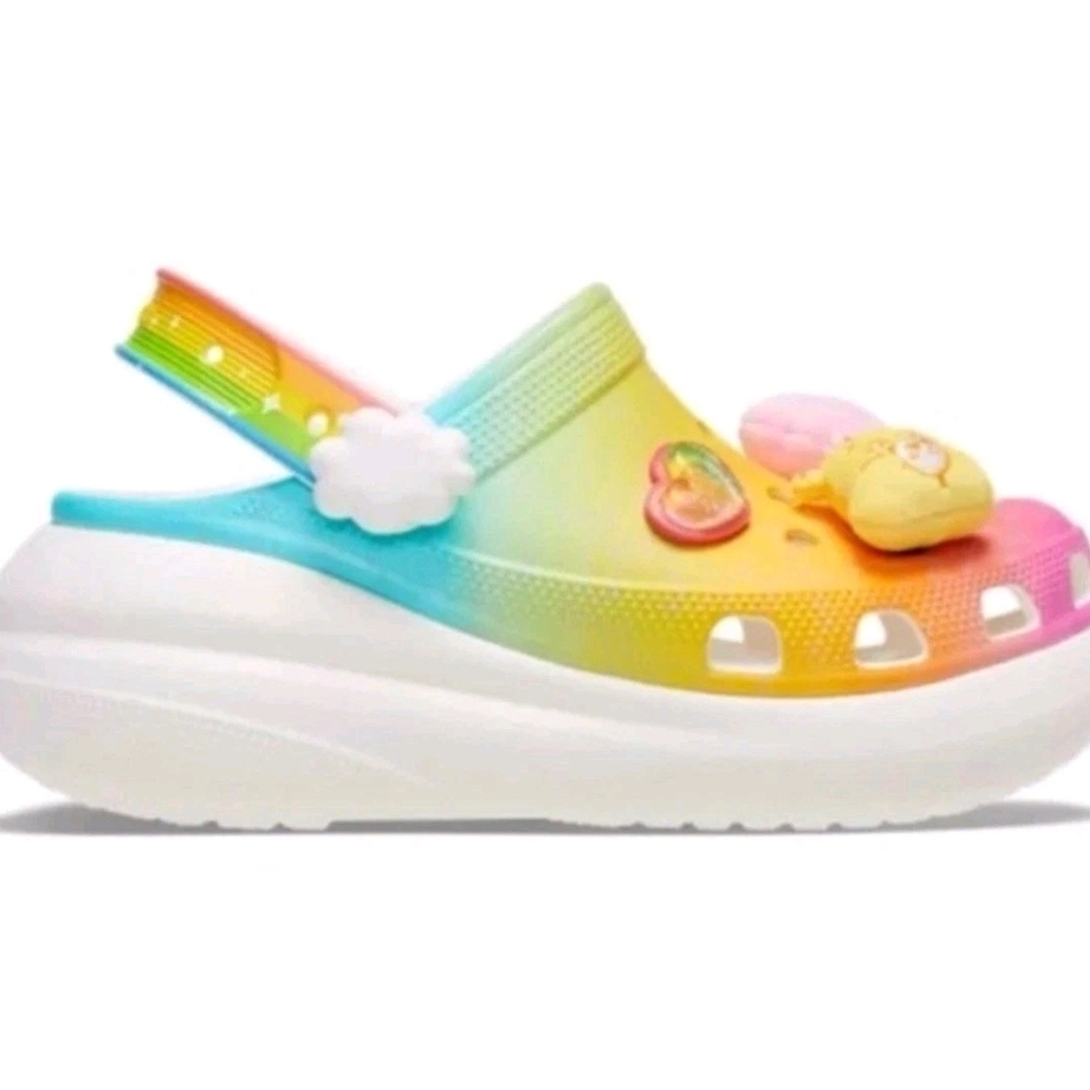 CROCS Women's Rainbow Platform Clogs - Picture 2 of 2